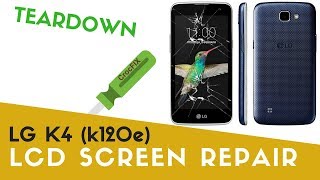 LG K4 K120 teardown amp LCD replacement tutorial by CrocFIX [upl. by Parrott275]