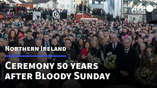 Londonderry  Ceremony at the Bloody Sunday memorial  AFP [upl. by Spatola]