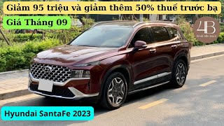 Hyundai Santafe 2023 Giá lăn bánh tháng 09  Cập nhật giá lăn bánh và trả góp Santafe 2023 [upl. by Dahl]