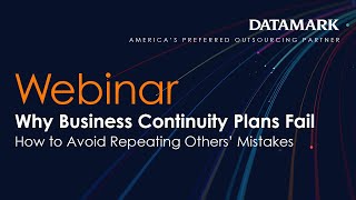 Webinar Why Business Continuity Plans Fail amp How To Avoid Repeating Others Mistakes [upl. by Neelyak627]