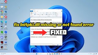 FIXED Initpkidll missing or not found error [upl. by Godard]