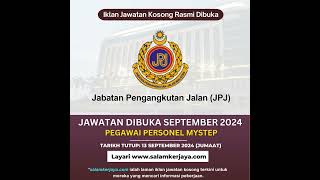 JAWATAN KOSONG JPJ SEPTEMBER 2024 jawatankosong jobvacancymalaysia malaysia [upl. by Glarum]