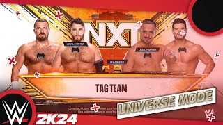 WWE 2K24 Universe nxt  Joe Coffey amp Mark Coffey VS Angel Garza amp Humberto Carrillo [upl. by Aehs613]