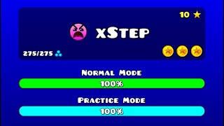 Xstep 100 All Coins  Geometry Dash [upl. by Airotal625]