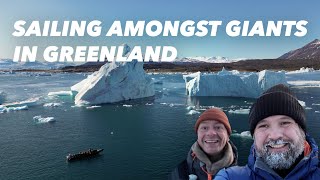 Sailing amongst giant icebergs in Greemland [upl. by Holtz]