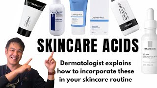 5 SKINCARE ACIDS  How to use recommended brands explained by dermatologist [upl. by Junette]