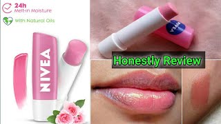 Nivea Soft Rose Careing lip balm Review Nivea Essential Lip balm Tinted Lip balm glamgirlkomal [upl. by Undis438]