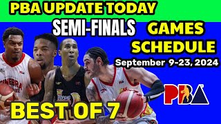 PBA SEMIFINALS GAMES SCHEDULE October 923 2024 Governors Cup 2024 PBA update [upl. by Joshua396]