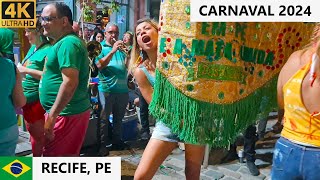 🇧🇷 07022024 Carnival in Brazil started today Recife  PE Brazil 4K recife brazil carnaval [upl. by Shulem]