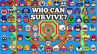 Who Can Survive The Circle Of Death All 64 Brawlers Test [upl. by Rednirah]