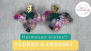 Aretes faciles tejidos a crochet APRENDER A TEJER  Ganchillo Paso a Paso DIY [upl. by Dobrinsky]