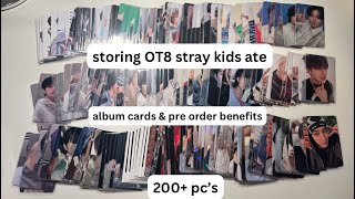 Storing photocards into my binder  14 stray kids ATE edition [upl. by Anitnerolf]