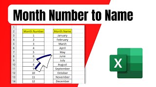 How to Convert Month Number to Month Name in Excel [upl. by Mulloy]