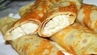 Ну очень вкусные – Блины с творогом [upl. by Aerdnaz]