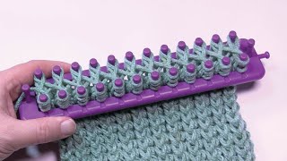 Loom Knit Double Stockinette Twist Stitch with Cast On  BEGINNER  The Crochet Crowd [upl. by Welcher]