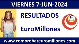 Resultado del sorteo EuroMillones del viernes 7 de junio de 2024 [upl. by Wells]