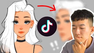 TRYING A TIKTOK CHARACTER ART CHALLENGE [upl. by Garmaise]