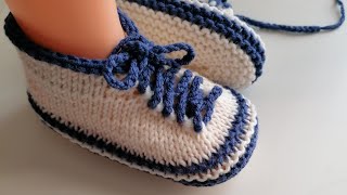 Babyschuhe Sportschuhe stricken 612 Monate [upl. by Schoening878]