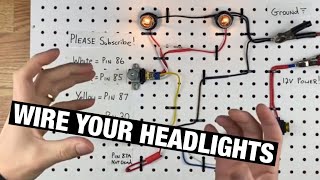 How to Wire a Headlight Relay for Sealed Beam Round amp Rectangle Lights w Floor Dimmer Switch [upl. by Josephine609]