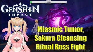 Miasmic Tumor Sakura Cleansing Ritual Boss Fight Milameowz  Genshin Impact [upl. by Harat263]