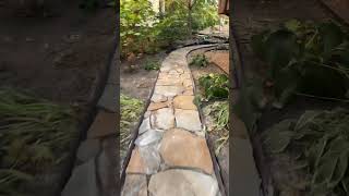 Custom 3” flagstone day 1 cuts lifestyle flagstone diy stone landscapetrending life custom [upl. by Haymo]