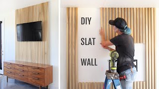 HARDWOOD Vertical Slat Wall  How To [upl. by Aisinut956]