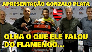 ENTREVISTA COLETIVA DE APRESENTAÇÃO DE GONZALO PLATA NO FLAMENGO [upl. by Anitnerolf180]