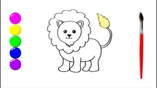 How to draw lion easy step by step Kidsdrawing [upl. by Ethelstan]