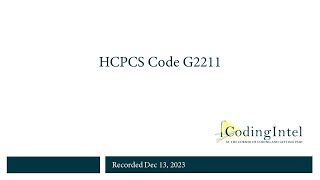 HCPCS Code G2211 [upl. by Naquin]