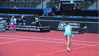 Julia Goerges vs Michaella Krajicek service game  Porsche Tennis Grand Prix 2011 [upl. by Aekahs]