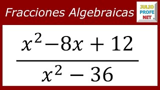 SIMPLIFICAR FRACCIONES ALGEBRAICAS  Ejercicio 2 [upl. by Airotciv]