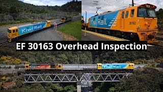 KiwiRails EF 30163 On the Overhead Inspection Train HD Drone Footage [upl. by Trakas]