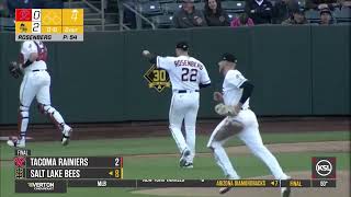 Salt Lake Bees Defeat Tacoma Rainiers In Home Opener [upl. by Nodearb869]