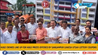 Huge crowds line up for huge prizes offered by Sangampur Ganesh Utsav Lottery coupons [upl. by Yrtneg]