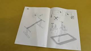 IKEA Skarsta höhenverstellbarer stehSitz Schreibtisch ausgepackt aufgebaut und hochgekurbelt [upl. by Gapin]