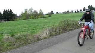 Vintage boardtrack motorized bicycle ride including Whizzers [upl. by Adon974]