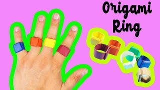 Easy paper ring tutorial without glue How to make easy origami ring instructions Paper craft ideas [upl. by Netneuq]