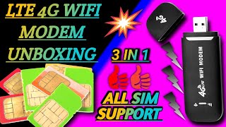 LTE 4G WIFI MODEM UNBOXINGALL SIM SUPPORTONE OF THE BEST DONGLE [upl. by Deny]