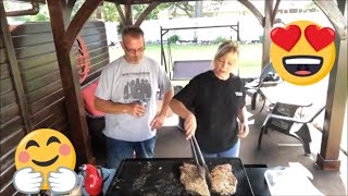 Chicken fried steak on the Camp Chef Flattop [upl. by Casmey]