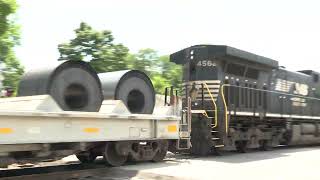 NORFOLK SOUTHERN GE AC44C6M Southbound Coil Steel Train [upl. by Weatherley]