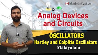 Oscillators  Hartley and Colpitts Oscillators  Analog Devices amp Circuits  Malayalam [upl. by Narcho]