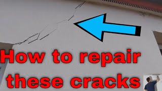 How To Repair Cracks on Render and Masonry Bricks Block Plastering Cement Rendering [upl. by Anasus657]