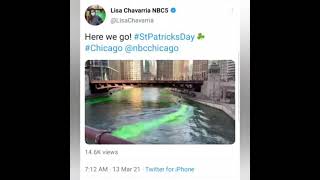 Chicago dyeing the river green this am 💚 [upl. by Yllus]