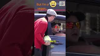 🤣😂Vegans Hilarious Request for Appreciation from Driver Gets Hilarious response  😂🚗🌱 [upl. by Ennairam972]