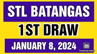 STL BATANGAS RESULT TODAY 1ST DRAW JANUARY 8 2024 11AM stlbatangasresulttoday [upl. by Enamrej]