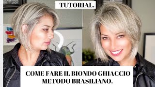 Come fare il biondo ghiaccio sui capelli corti\BIONDO BRASILIANO [upl. by Redmer]