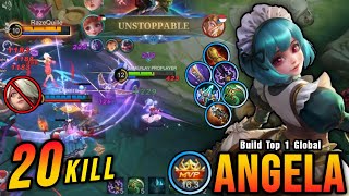 20 Kills Angela with Marksman Build 100 Deadly  Build Top 1 Global Angela  MLBB [upl. by Naols]