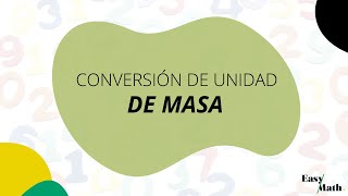 Conversión de unidades de masa [upl. by Ycniuqal]