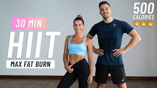 30 MIN CARDIO HIIT Workout for Fat Burn Full Body No Equipment At Home [upl. by Auqenat660]