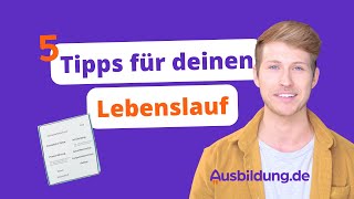 5 Tipps für den Lebenslauf [upl. by Afatsuom]